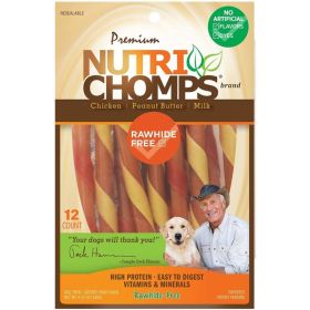 Nutri Chomps Mini Twist Dog Treat Peanut Assorted Flavors