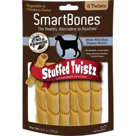 SmartBones Stuffed Twistz Chicken and Peanut Butter Rawhide Free Dog Chew