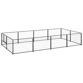 Dog Kennel Black 86.1 ft² Steel