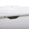 Cat Washroom Bench, Wood Litter Box Cover with Spacious Inner, Ventilated Holes, Removable Partition, Easy Access, White