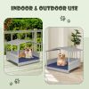 Wicker Dog House with Waterproof Roof and Washable Cushion Cover