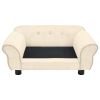 Dog Sofa Cream 28.3"x17.7"x11.8" Plush