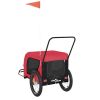 Pet Bike Trailer Red and Black Oxford Fabric and Iron