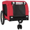 Pet Bike Trailer Red and Black Oxford Fabric and Iron