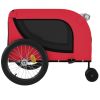 Pet Bike Trailer Red and Black Oxford Fabric and Iron