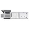 Wooden Chicken Coop Hen House with Doors for Ventilation, Runs and Nesting Box, Gray