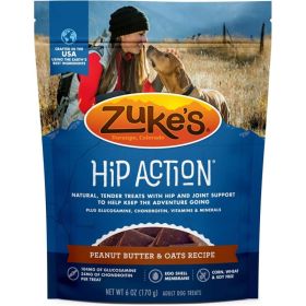 Zukes Hip Action Dog Treats (Option: Peanut Butter & Oats Recipe  6 oz)