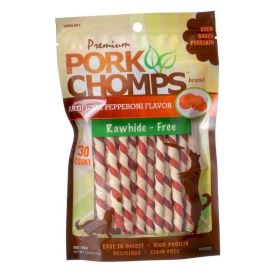 Pork Chomps Twistz Pork Chews (Option: Pepperoni Flavor  Mini Twists  30 Count)