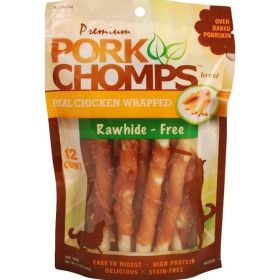 Pork Chomps Premium Real Chicken Wrapped Twists (Option: Mini  12 count)