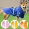 Pet raincoat for large and small dog; PU waterproof big dog raincoat; outdoor reflective dog raincoat