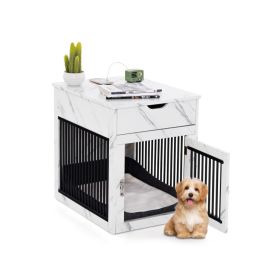 2-In-1 Dog House with Drawer and Wired Wireless Charging (Color: White)